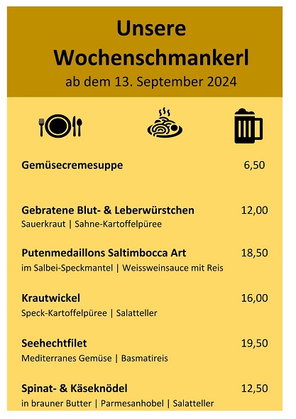 Wochenschmankerl ab dem 13. September 2024