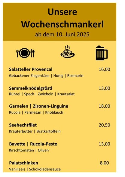 Wochenkarte ab dem 10. Juni 2025