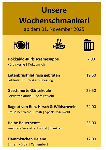 Wild & Geflügel ab dem 01.November 2025